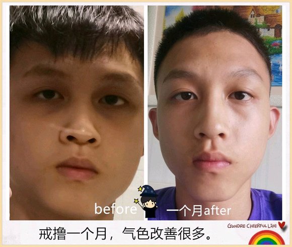 ”戒色恢复对比图,大叔重回少年!