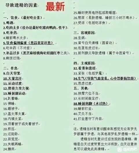 ”戒67天最近10天遗精2次固肾功每天都在做导致遗精的因素有哪