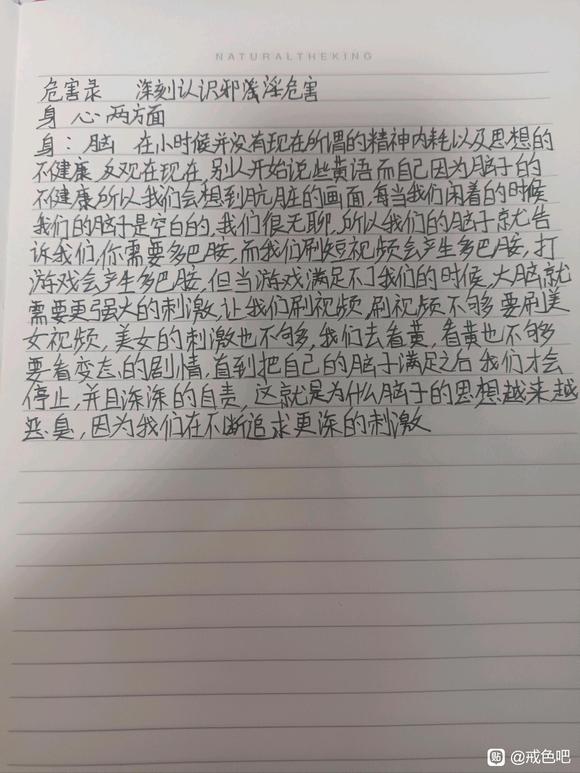 ”自己对危害的理解